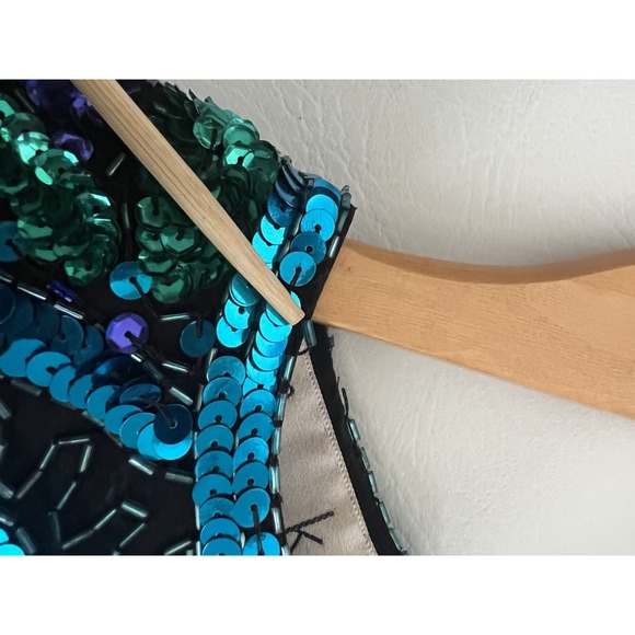 Laurence Kazar Vintage Beaded Multicolor Purple Long Sleeve Silk Top Festival - Picture 12 of 12